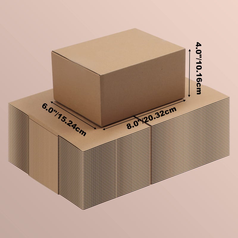EdenseeLake 40 حزمة 8x6x4 بوصة صناديق الشحن صناديق صغيرة من الورق المقوى لتعبئة البريد المتحرك باللون البني - Image 4